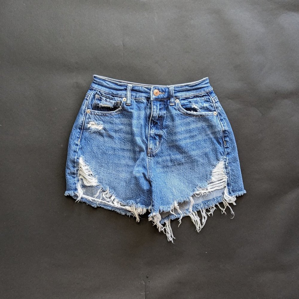 American Eagle Damaged Denim Shorts size: 0